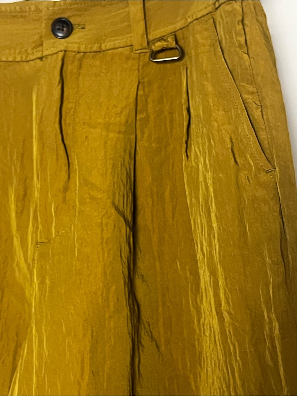 Madewell Drapey Cargo Lightweight Pleated Parachute Utility Mustard Pants Size 6 - Picture 10 of 12
